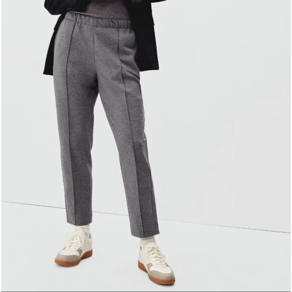 Everlane The Dream Pant S Cotton Blend Pull On Heather Gray Pleated B58 - Picture 1 of 6